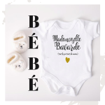 body bébé blanc Mademoiselle Bavarde