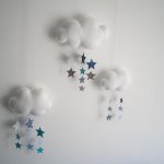 mobile bébé nuage et pluie etoiles