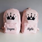 sac maternelle rose jumelles couronne