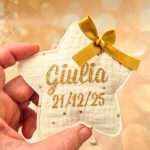 Contenant dragées étoile personnalisé avec prénom pour baptême ou naissance